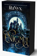 Voorplat van het boek ‘Enigma’ van RuNyx: een duistere, sfeervolle cover donkere tinten, mogelijk met elegante typografie  die meteen doet denken aan geheimen, mysterie en romantiek.